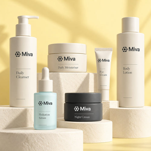 Miva packaging range concept — Miva Daily Cleanser; final packaging pending.